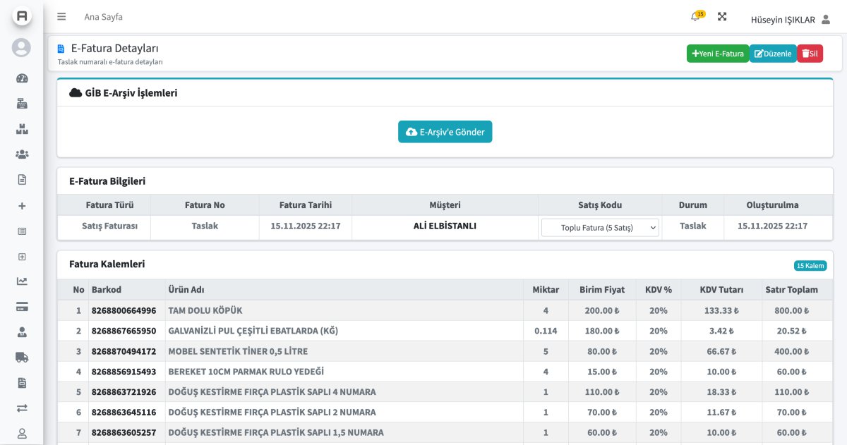 AysimaPOS E-Arşiv'e Fatura Gönderme - Tek Tıkla GİB Entegrasyonu