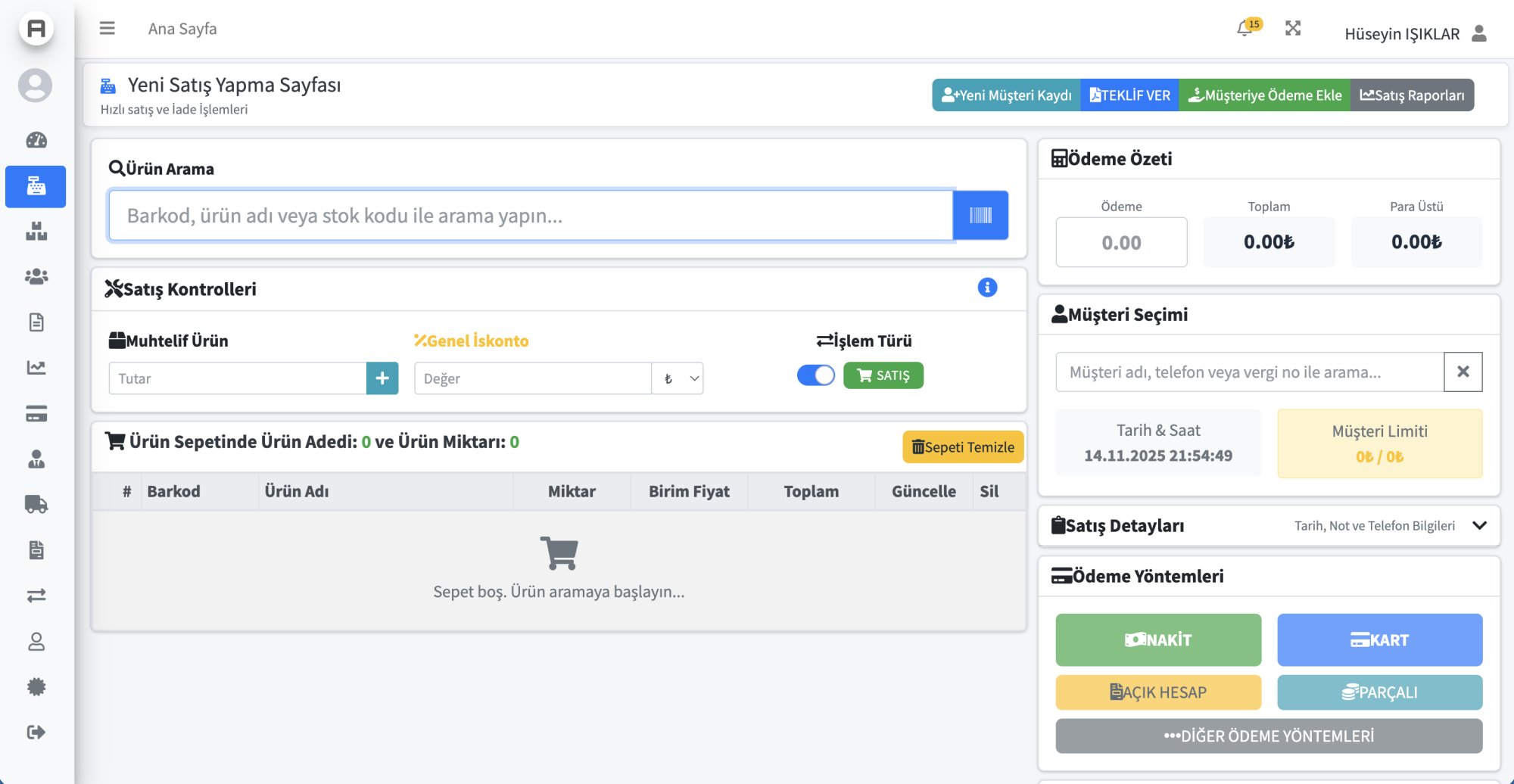 AysimaPOS Hızlı Satış POS Ekranı - Barkod Okuyucu ve Kampanya Desteği