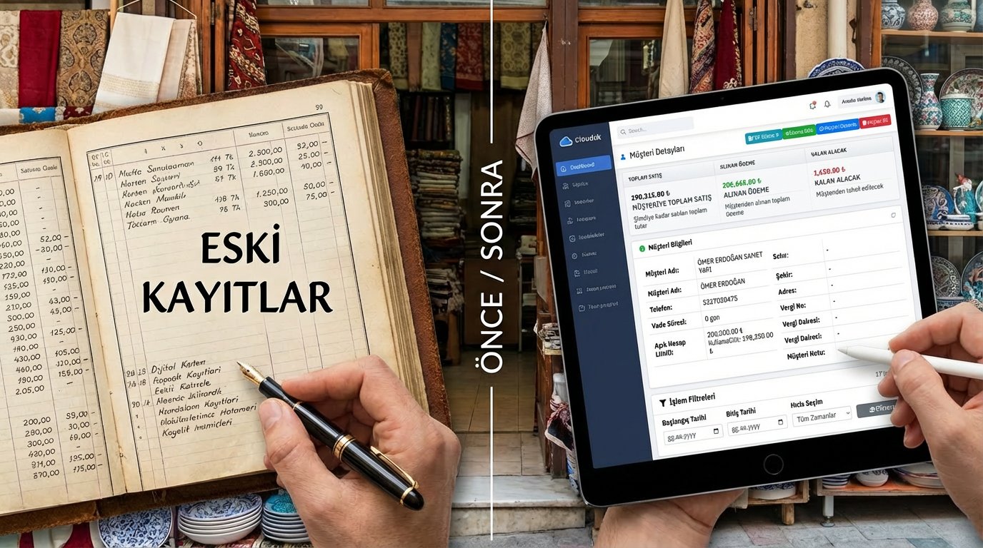 Veresiye defterinden dijital cari takibe geçiş karşılaştırması Veresiye defterinden dijital cari takibe geçiş karşılaştırması